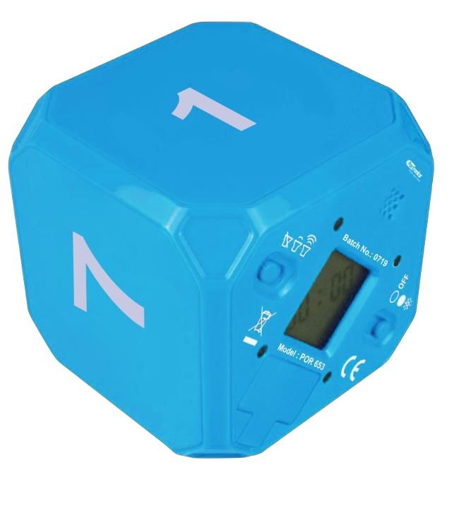Portronics Timeout - a Smart 1, 3, 5, 7 Minute Count Down Timer Cube with Audio Visual Alarm for Better Time Management